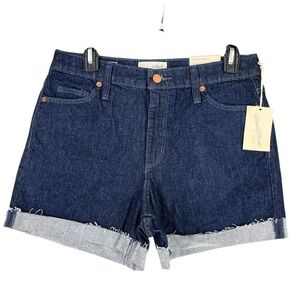 Universal‎ Thread Cut Off Shorts Women's 6 Dark Blue Midi Cotton Pockets Stretch